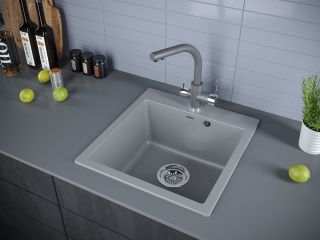 Мойка кухонная Paulmark Kante PM105152-GRM серый металлик